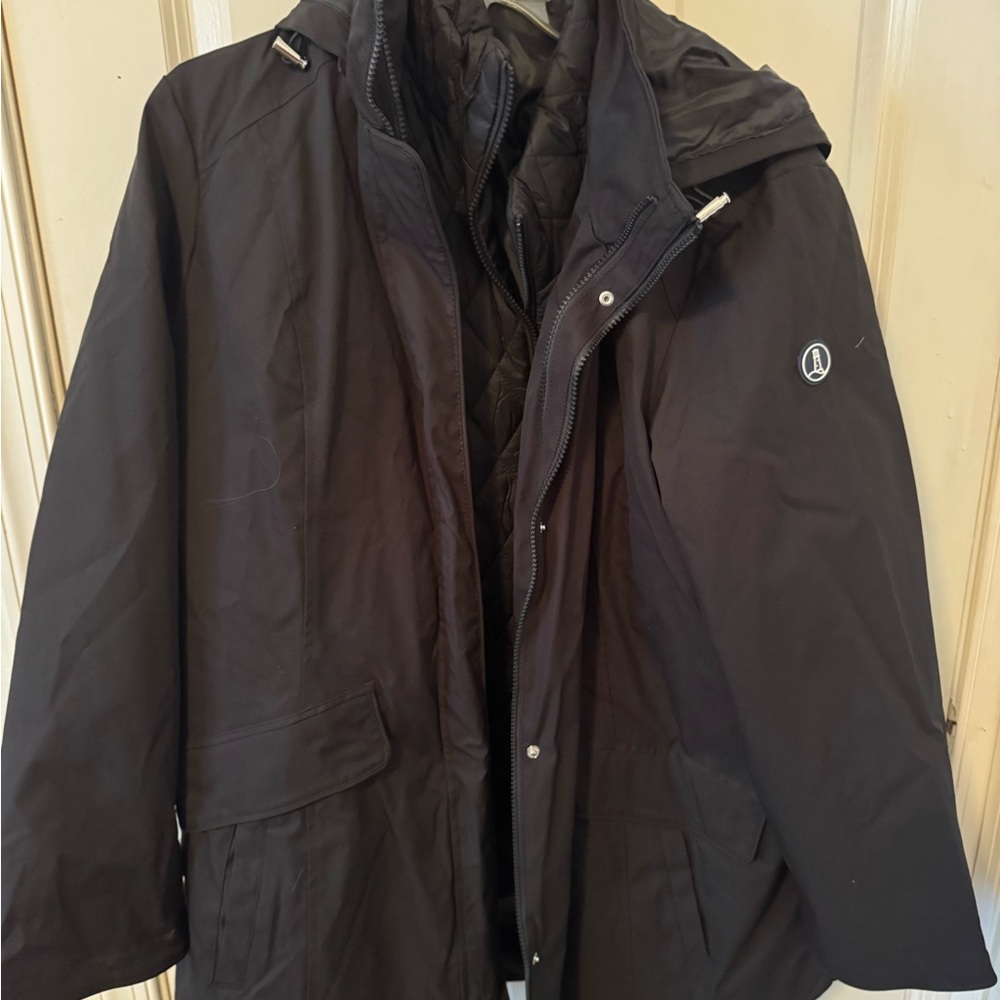 Lands' End Black Raincoat